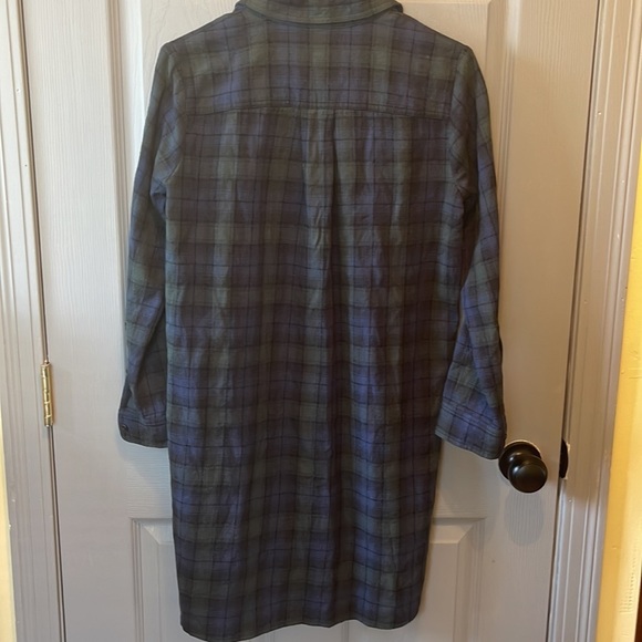 Madewell Tartan Flannel Plaid Shirt Dress - Picture 2 of 8